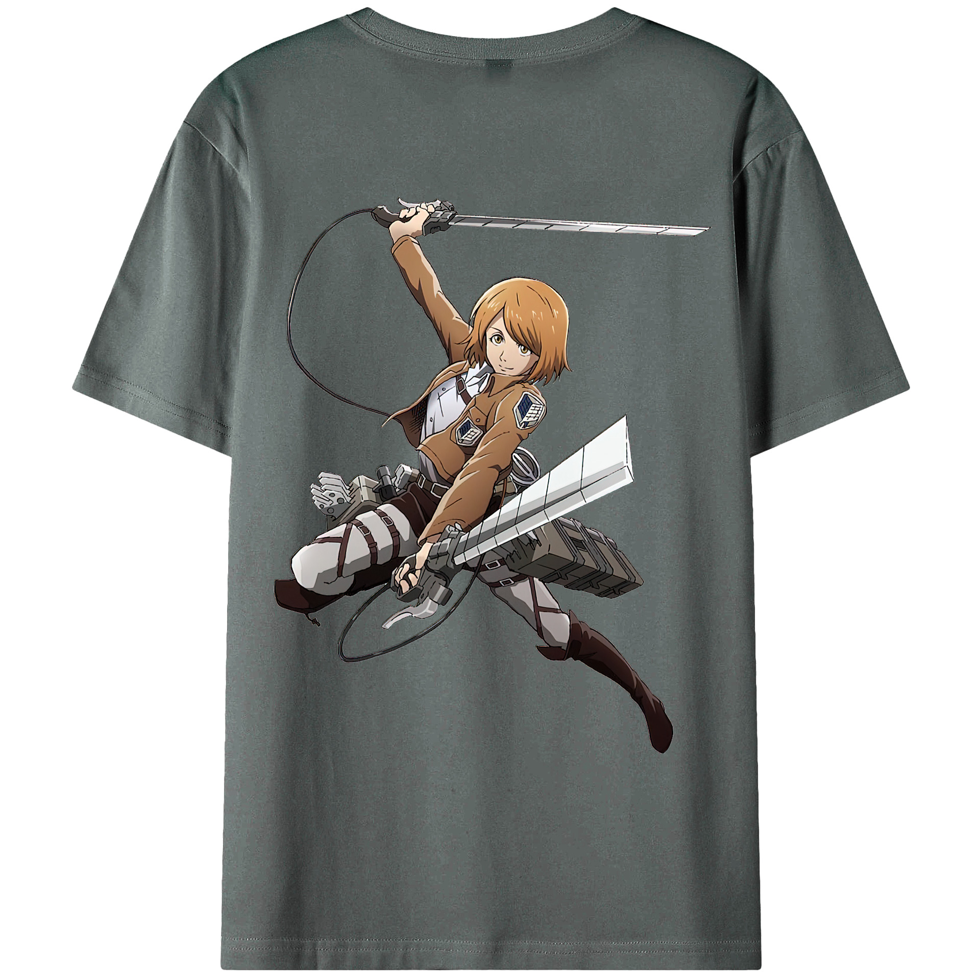 （画像用） 進撃の巨人 ペトラ·ラル Attack on Titan Petra Rall 綿100％ メンズ半袖Tシャツ（バックプリント） 通気性